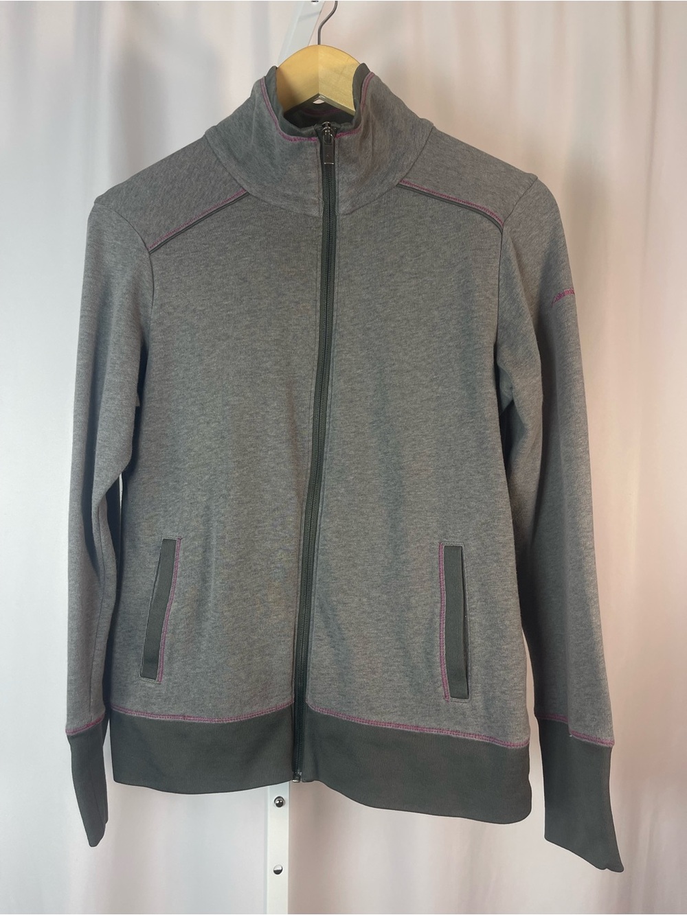 Columbia Omni Wick Small Women’s Gray Jacket Purple Full Zip Track Running